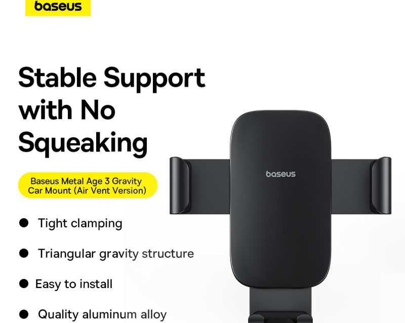 Alternative view of Kẹp Điện Thoại Xe Hơi BASEUS Metal Age 3 Gravity Car Mount Gắn Cửa Gió