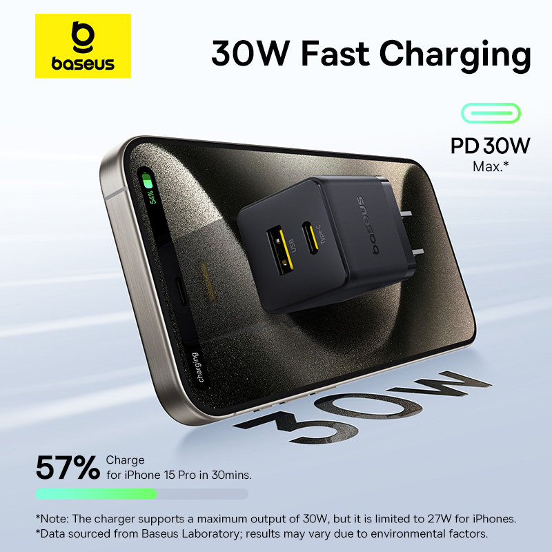 Củ Sạc Nhanh 30w BASEUS Cổng USB + Type C PD Palm Nhỏ Gọn Củ Sạc Nhanh 30w BASEUS Cổng USB + Type C PD Palm Nhỏ Gọn - Ảnh 7