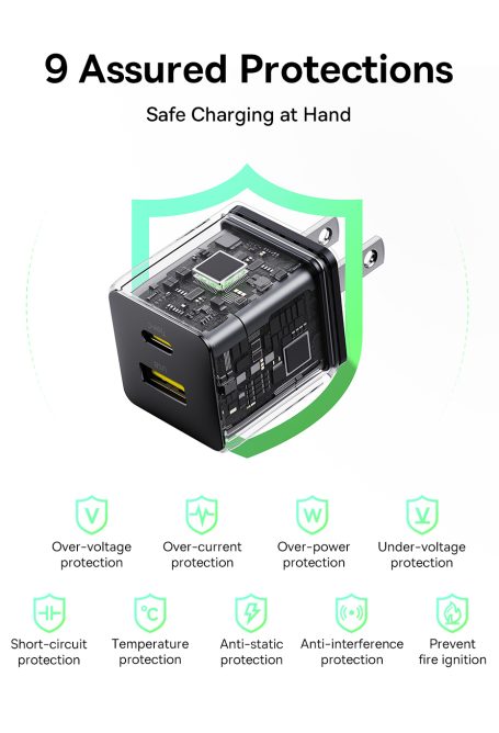 Củ Sạc Nhanh 30w BASEUS U+C PD Palm Nhỏ Gọn Chống Quá Dòng Quá Tải Nhiệt Bảo Vệ Người Dùng Cho Iphone iPad Oppo Xiaomi Honor SamSung Google