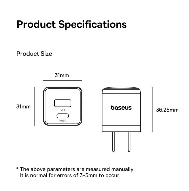 Củ Sạc Nhanh 30w BASEUS Cổng USB + Type C PD Palm Nhỏ Gọn Củ Sạc Nhanh 30w BASEUS U+C PD Palm Nhỏ Gọn Chống Quá Dòng Quá Tải Nhiệt Bảo Vệ Người Dùng Cho Iphone iPad Oppo Xiaomi Honor SamSung Google