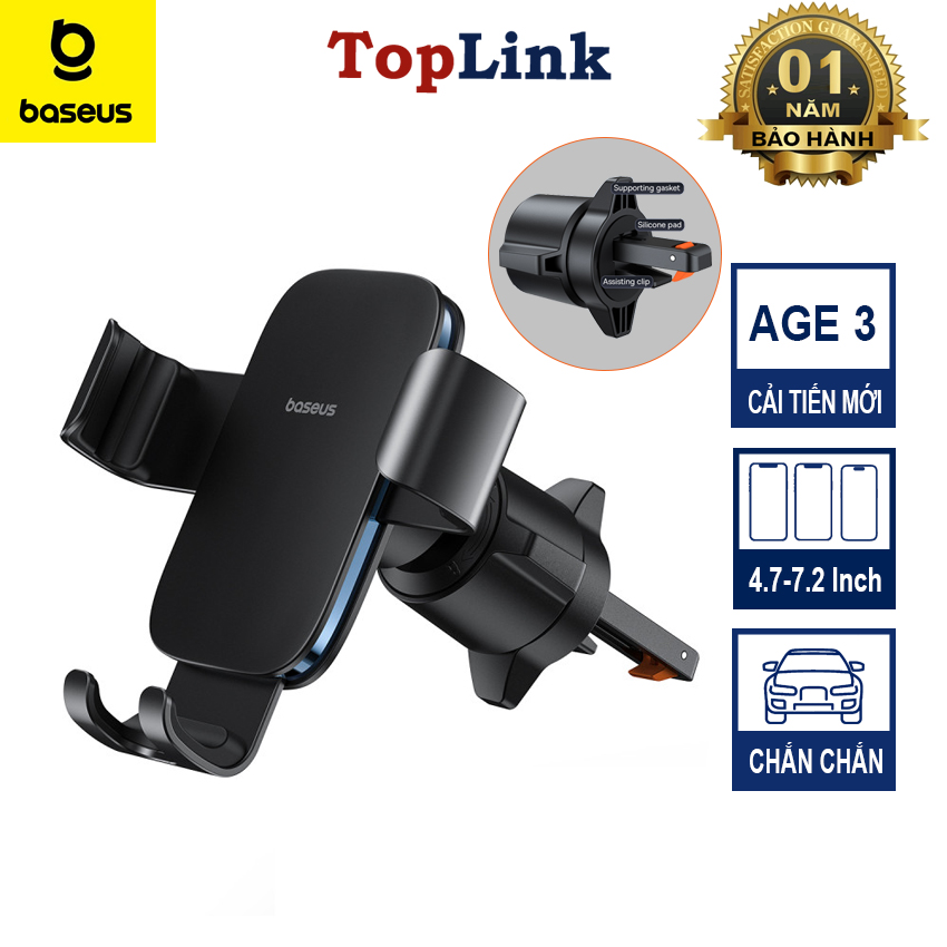 Kẹp Điện Thoại Xe Hơi BASEUS Metal Age 3 Gravity Car Mount Gắn Cửa Gió