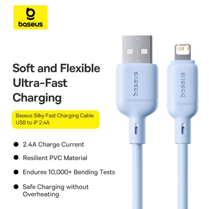 Cáp Sạc BASEUS 2.4a Silky Cho iPhone