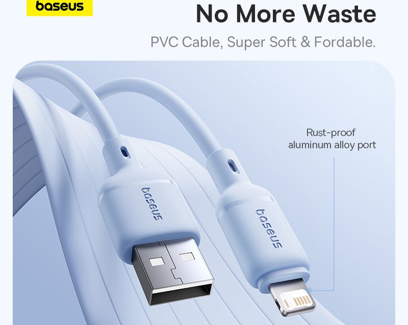 Cáp Sạc BASEUS 2.4a Silky Cho iPhone Kiểm Soát Nhiệt Độ Sạc Truyền Data cap sac baseus 2 4a silky cho iphone 5 6 7 8 xsmax 11 12 kiem soat nhiet Do sac truyen data 480mbps cap cao su chong gay ben bi thoi trang 2