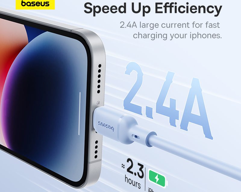 Cáp Sạc BASEUS 2.4a Silky Cho iPhone Kiểm Soát Nhiệt Độ Sạc Truyền Data cap sac baseus 2 4a silky cho iphone 5 6 7 8 xsmax 11 12 kiem soat nhiet Do sac truyen data 480mbps cap cao su chong gay ben bi thoi trang 3