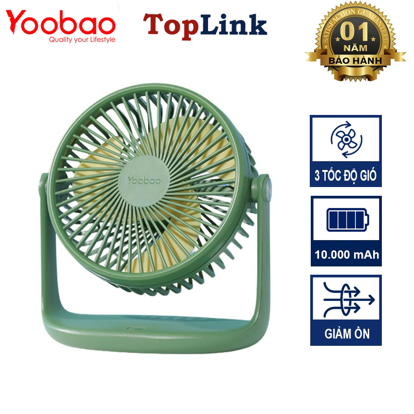 Quạt Mini Để Bàn YOOBAO F2 PRO Tích Điện Pin 10.000 mAh
