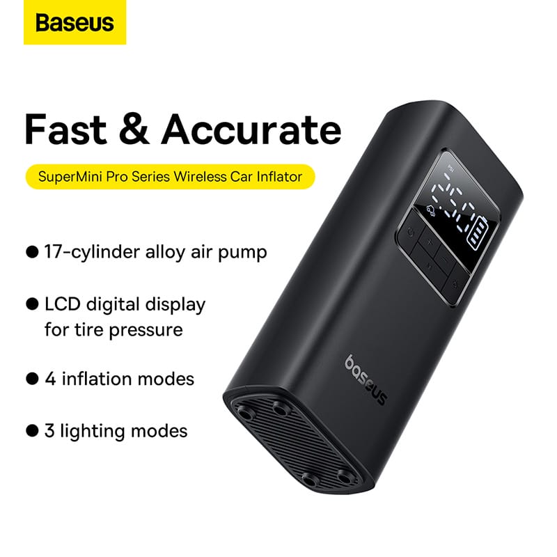 Alternative view of Bơm Tích Điện Mini Cầm Tay BASEUS Pin 4000mAh Cho Ô Tô, Xe Máy