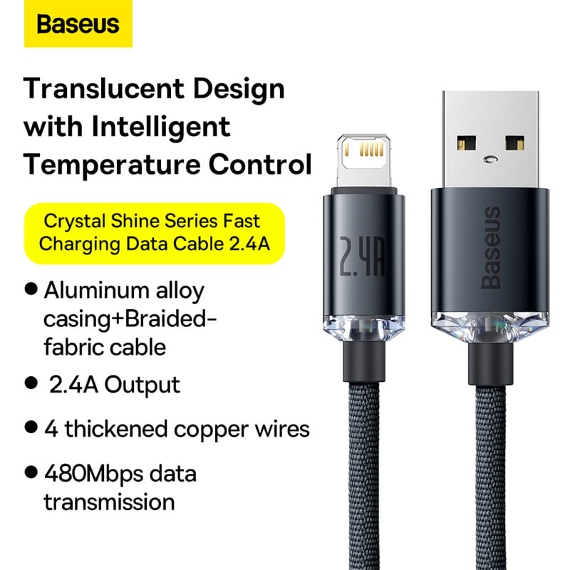 Alternative view of Cáp Sạc Điện Thoại 2.4A BASEUS CAJY0001 Dây Sạc Siêu Bền Bọc Dù