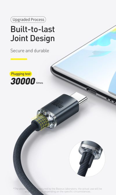 Cáp Sạc Nhanh 100W Baseus USB to Type C Dây Bọc Dù Quick Charge 3.0 Công Suất Lớn