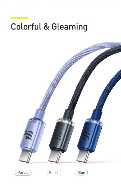 Cáp Sạc Nhanh 100W Baseus USB to Type C Dây Bọc Dù Quick Charge 3.0 Công Suất Lớn