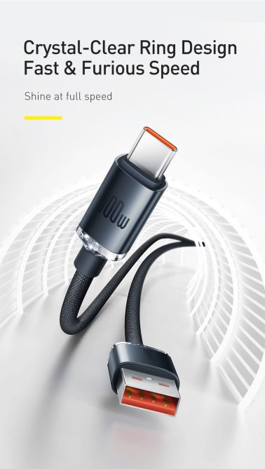 Cáp Sạc Nhanh 100W Baseus USB to Type C Dây Bọc Dù Quick Charge 3.0 Công Suất Lớn