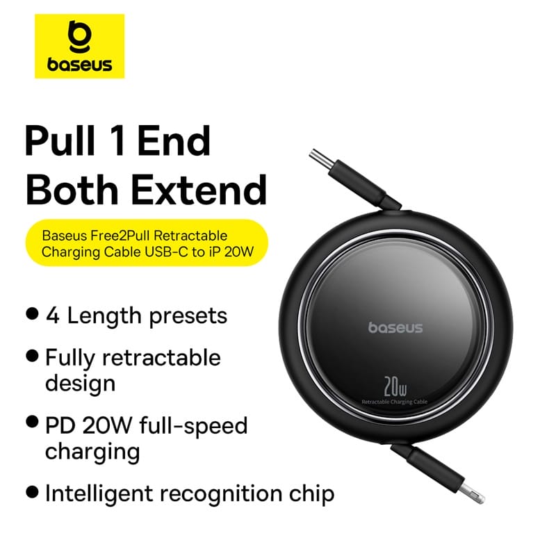 Alternative view of Cáp Sạc Nhanh Dây Rút 20w Baseus Type C to Lightning Free2Pull Mini