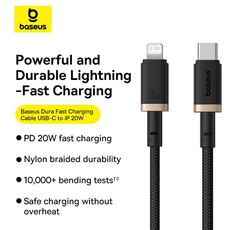 Alternative view of Cáp Sạc Nhanh PD 20w Baseus Dura Type C to Lightning Bọc Dù Data