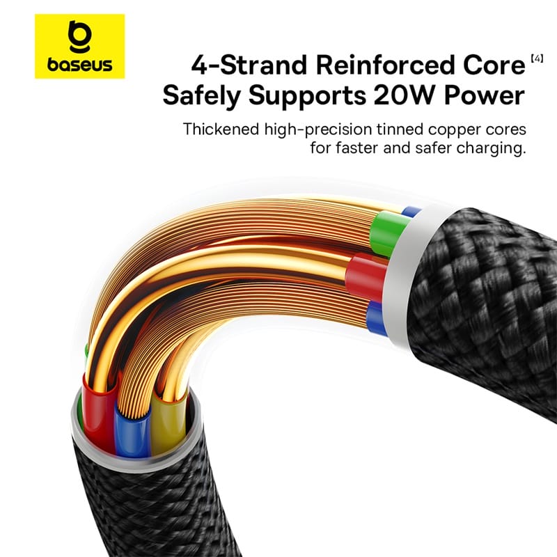 Cáp Sạc Nhanh PD 20w Baseus Dura Type C to Lightning Bọc Dù Data Cáp Sạc Nhanh PD 20w Baseus Dura Type C to Lightning Bọc Dù Data - Ảnh 9