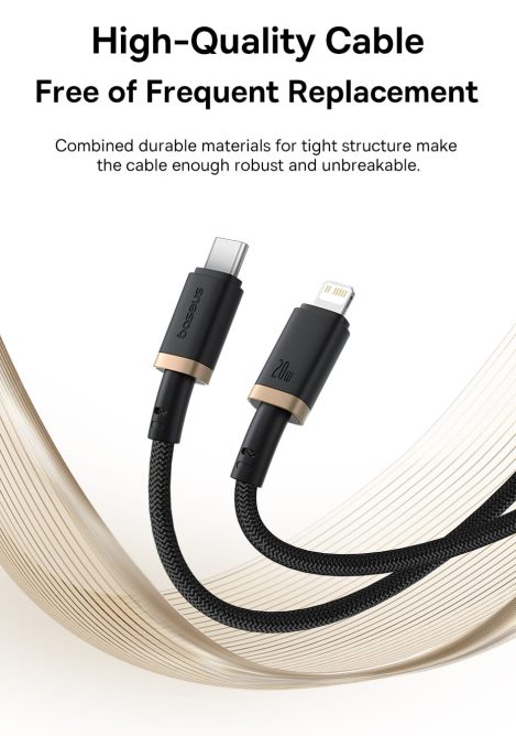 Cáp Sạc Nhanh PD 20w Baseus Dura Type C to Lightning Bọc Dù Truyền Data 480Mbps