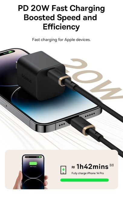 Cáp Sạc Nhanh PD 20w Baseus Dura Type C to Lightning Bọc Dù Truyền Data 480Mbps
