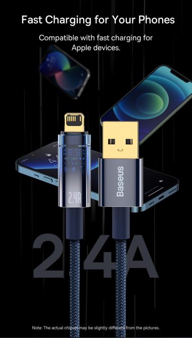 Cáp Sạc Tự Ngắt Baseus 2.4A USB to Lightning Auto Power Off Bảo Vệ Pin
