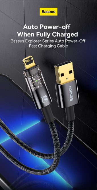 Cáp Sạc Tự Ngắt Baseus 2.4A USB to Lightning Auto Power Off Bảo Vệ Pin