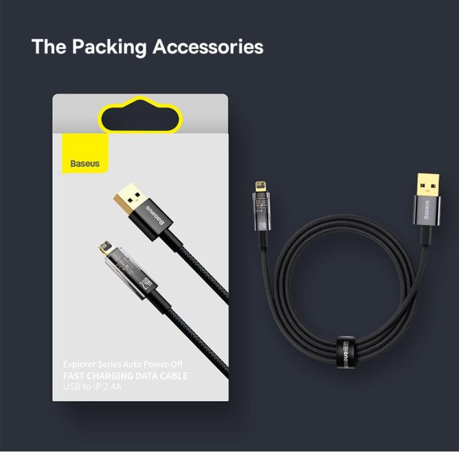 Cáp Sạc Tự Ngắt Baseus 2.4A USB to Lightning Power Off Bảo Vệ Pin Cáp Sạc Tự Ngắt Baseus 2.4A USB to Lightning Auto Power Off Bảo Vệ Pin