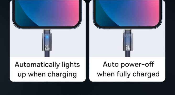 Cáp Sạc Tự Ngắt Baseus 20W Type C to Lightning Auto Power Off Bảo Vệ Pin