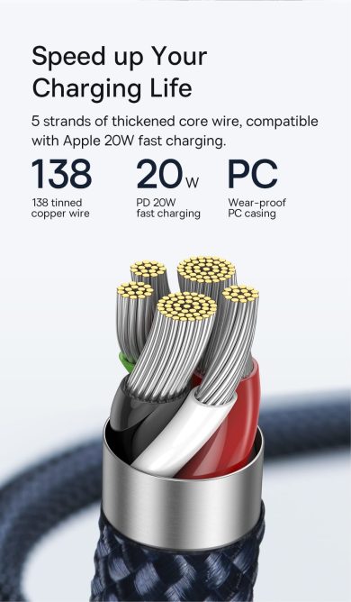Cáp Sạc Tự Ngắt Baseus 20W Type C to Lightning Auto Power Off Bảo Vệ Pin