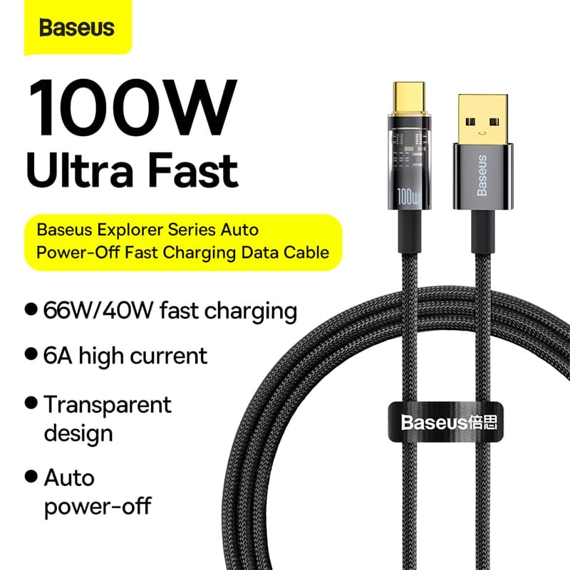 Alternative view of Cáp Sạc Tự Ngắt Siêu Nhanh 100w USB to Type C Baseus Gen2 Power Off