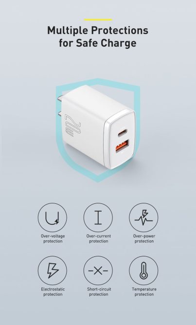 Củ Sạc Nhanh 20w Baseus Chính Hãng Cổng USB + Type C Tích Hợp PD/QC 3.0 Cho Điện Thoại