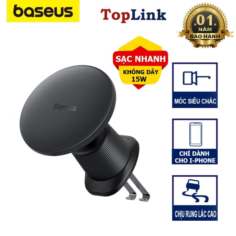 Đế Sạc Không Dây 15w Trên Xe Ô Tô Baseus CW01 Magnetic Wireless
