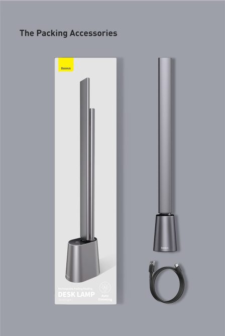 Đèn Học Chống Cận BASEUS Để Bàn Gấp Gọn Cảm Ứng Tích Điện Pin 2200mah Sử Dụng Tối Đa 13h Chất Lượng Cao