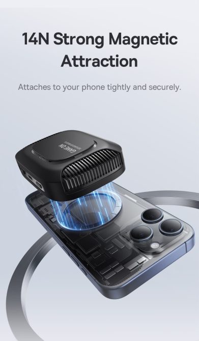 Quạt Tản Nhiệt Sò Lạnh Baseus Magpro II Kiêm Đế Sạc Ko Dây 15w Hít Nam Châm Làm Mát 20 Độ