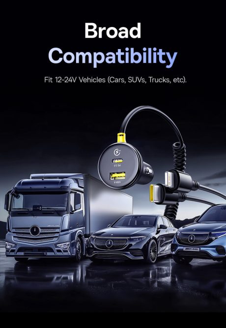 Tẩu Sạc Nhanh BASEUS PD 60w Đa Năng 4in1 Gồm 2 Đầu Sạc Tẩu và 2 Đầu Sạc Dây Lò Xo Dài 1.4m Cho IPhone 14 15 16 17 Android