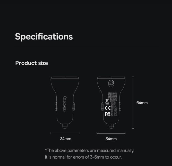 Tẩu Sạc Nhanh BASEUS PD 60w Đa Năng 4in1 Gồm 2 Đầu Sạc Tẩu và 2 Đầu Sạc Dây Lò Xo Dài 1.4m Cho IPhone 14 15 16 17 Android