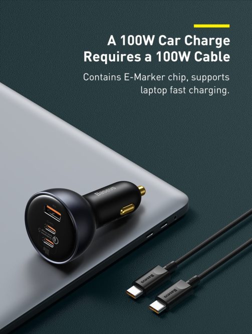 Tẩu Sạc Nhanh Ô Tô Công Suất 160W Baseus Qualcomm Quick Charger USB + 2 Type C