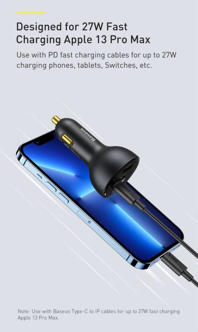 Tẩu Sạc Nhanh Ô Tô Công Suất 160W Baseus Qualcomm Quick Charger USB + 2 Type C