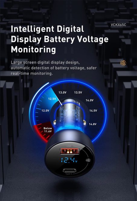 Tẩu Sạc Nhanh Ô Tô Công Suất 65W Baseus Particular Digital Display QC + PPS Dual Quick Charger