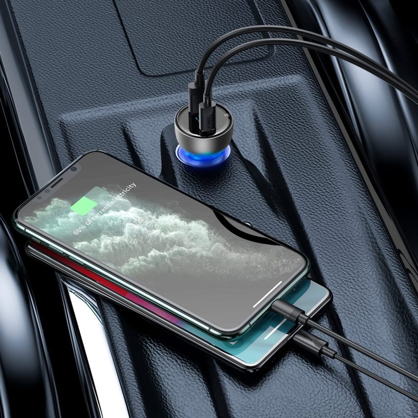 Tau Sac Nhanh O To Cong Suat 65W Baseus Particular Digital Display QC PPS Dual Quick Charger 21