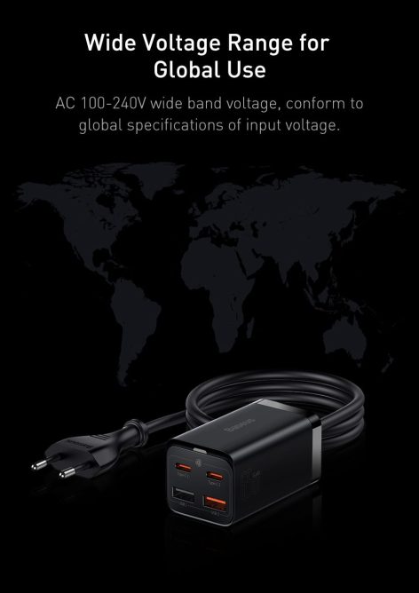 Bộ Sạc Nhanh Baseus 65w GaN3 Pro Desktop Fast Charger 4 In 1 Cho Laptop Điện Thoại