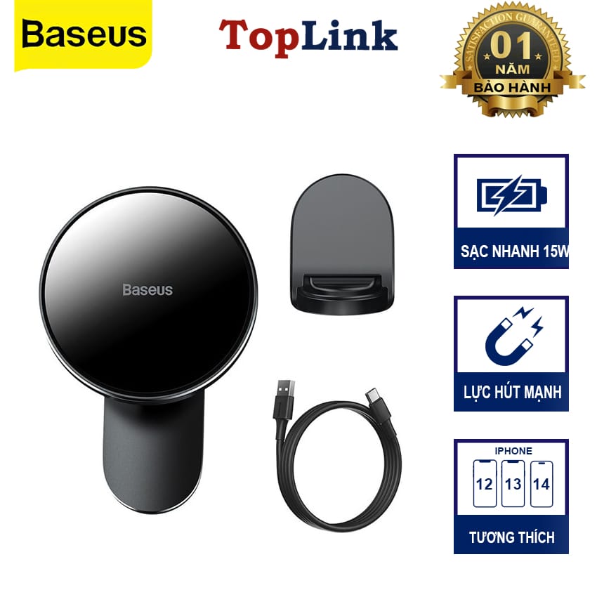 Kẹp Điện Thoại 15W BASEUS Magsafe Big Energy Sạc Nhanh Không Dây