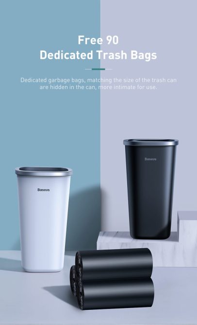 Thùng Rác Mini Baseus Dust Free Đa Năng Sử Dụng Trên Xe Ô Tô, Văn Phòng, Bàn Làm Việc Có 90 Túi Đựng Đi Kèm 800 ML